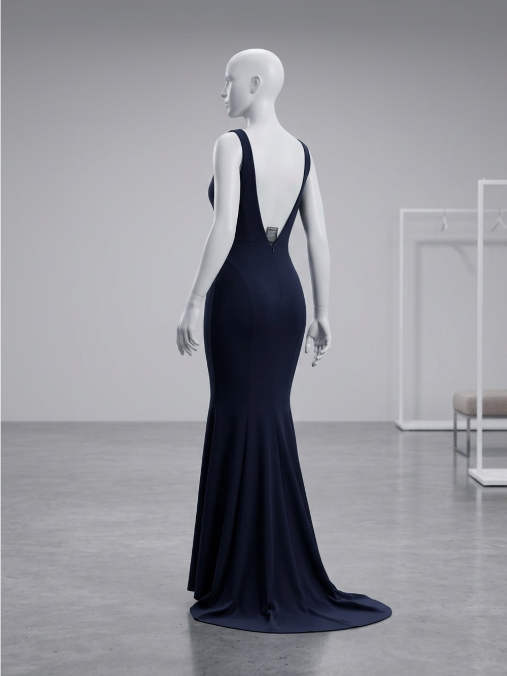 Theia Elegant Navy low Back Mermaid Dress Size 8